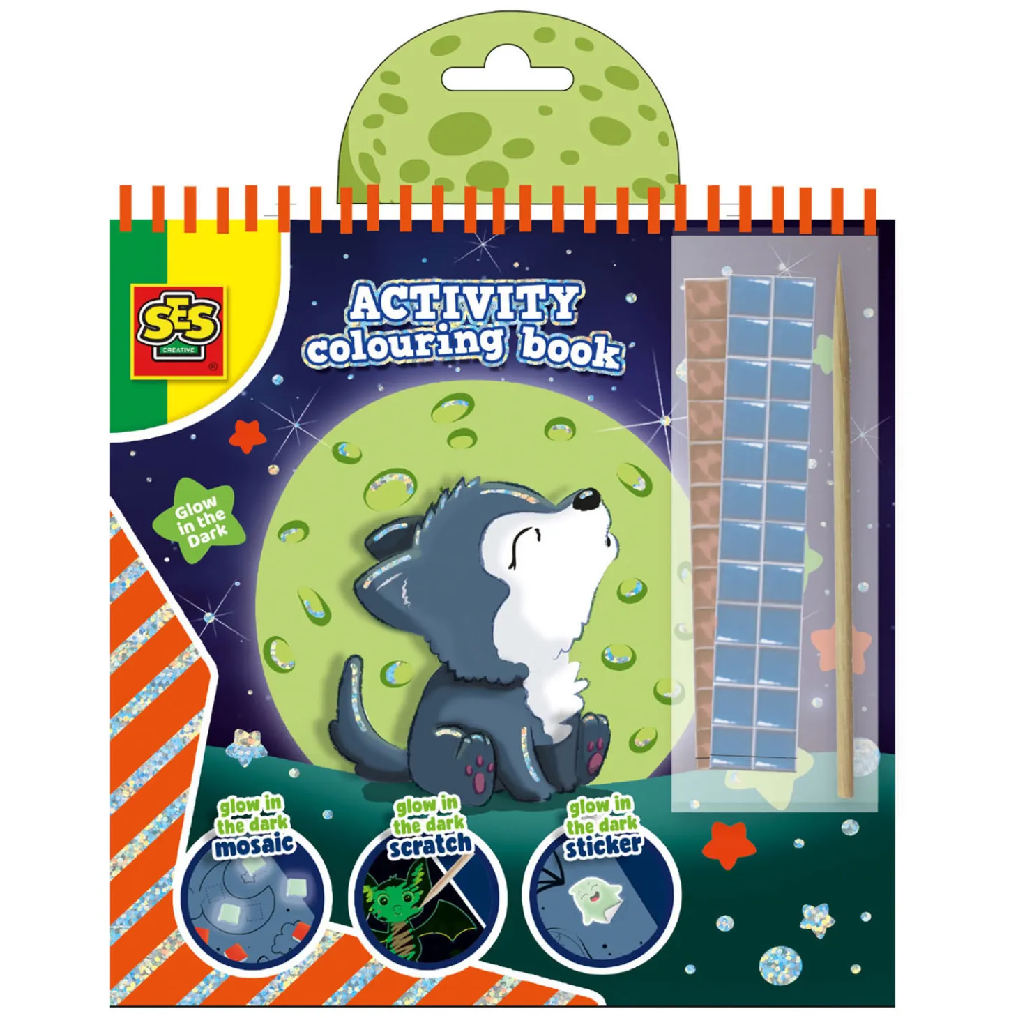 SES Doe Kleurboek Glow in The Dark 3in1
