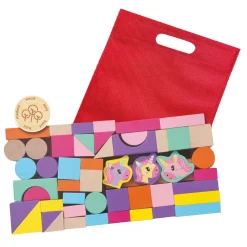 SES Houten Bouwblokken Eenhoorn, 52st.