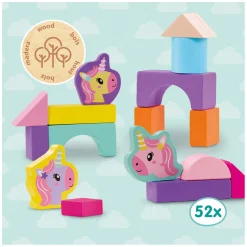 SES Houten Bouwblokken Eenhoorn, 52st.