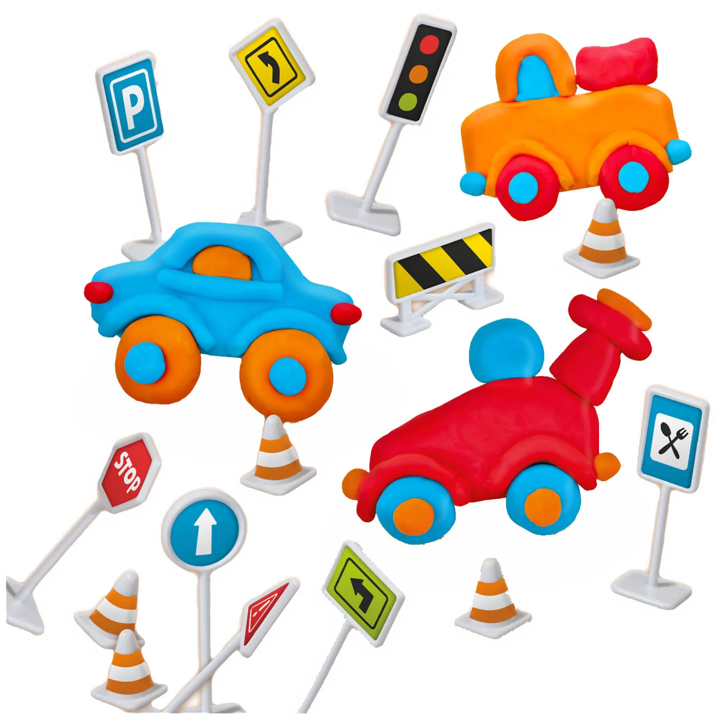 SES Klei Verkeer - 3 Kleipotjes