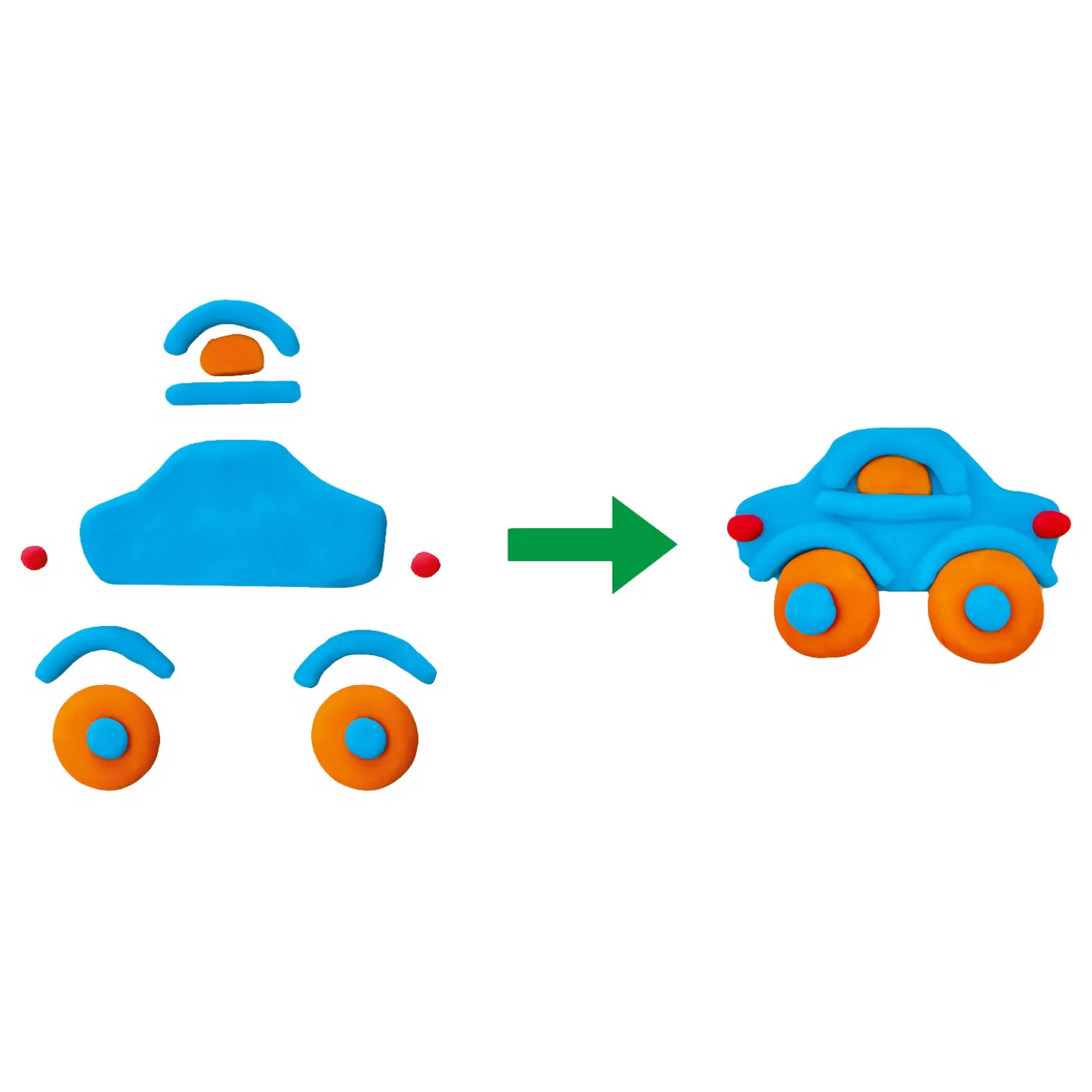 SES Klei Verkeer - 3 Kleipotjes