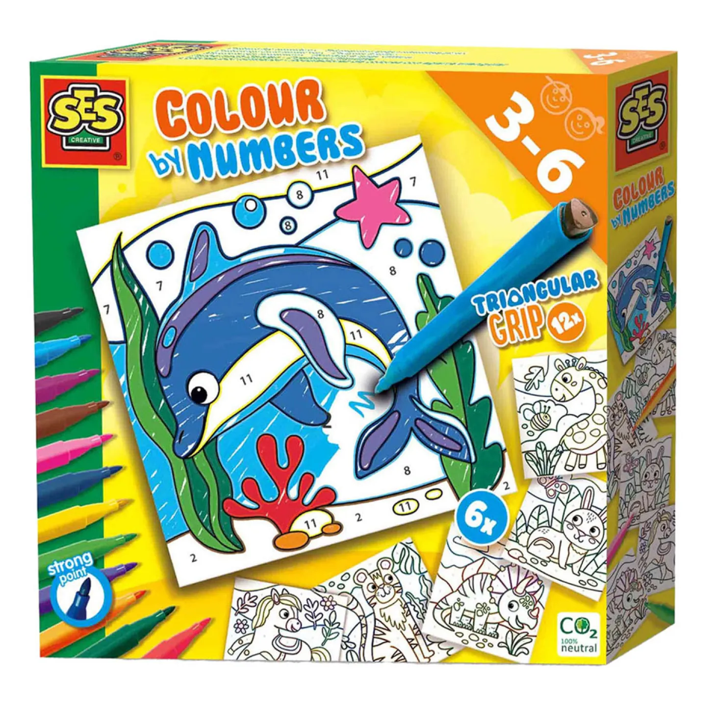 SES Kleuren op Nummers - Driehoek Grip Stiften