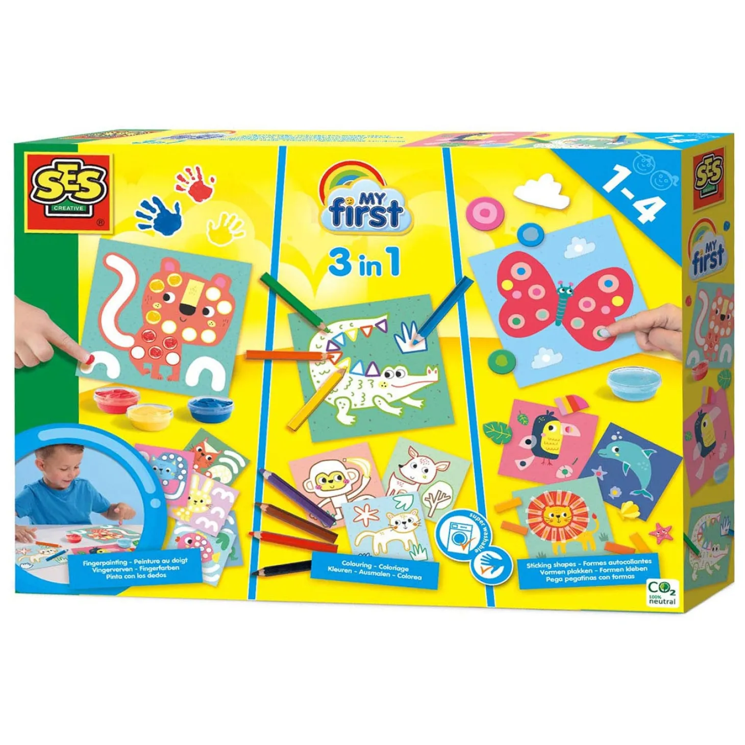 SES My First - 3in1 Vingerverven, Kleuren, Vormen Plakken