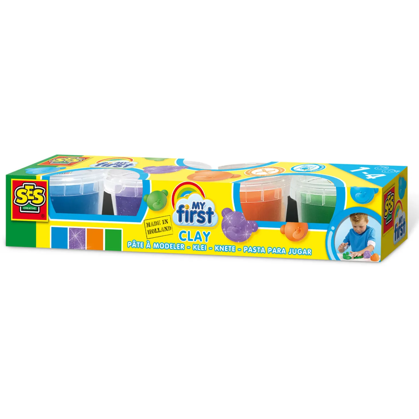 SES My First Klei - 4 Kleipotjes