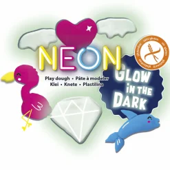 SES Neon en Glow in the Dark Klei - 4 Kleipotjes