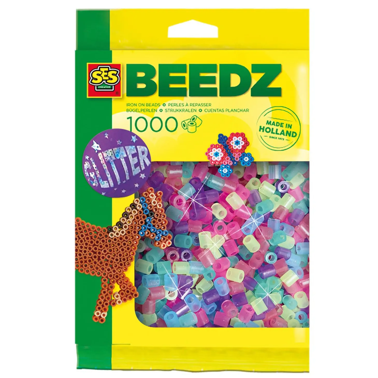 SES Strijkkralen - Mix Glitter, 1000st.