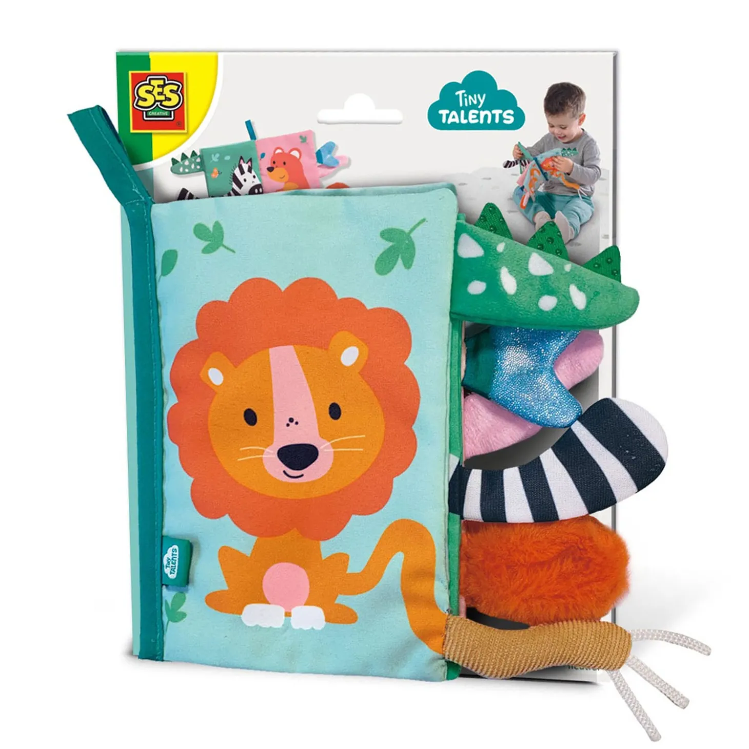 SES Tiny Talents Sensory Soft Dierenstaarten Boek