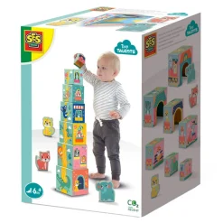SES Tiny Talents Stapelblokken Toren met Dieren Figuren