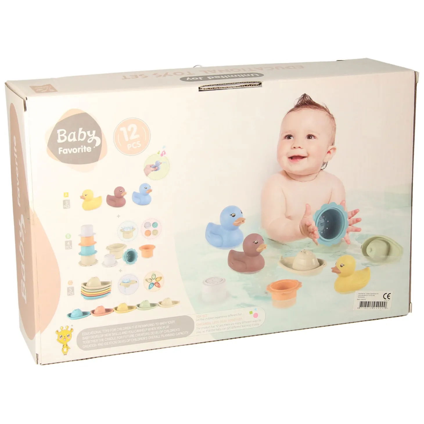 Set Badspeelgoed Pastel, 12dlg.
