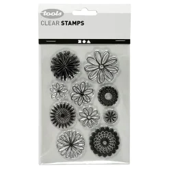 Silicone Stempels Bloemen, 1 Vel