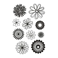 Silicone Stempels Bloemen, 1 Vel