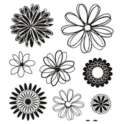 Silicone Stempels Bloemen, 1 Vel