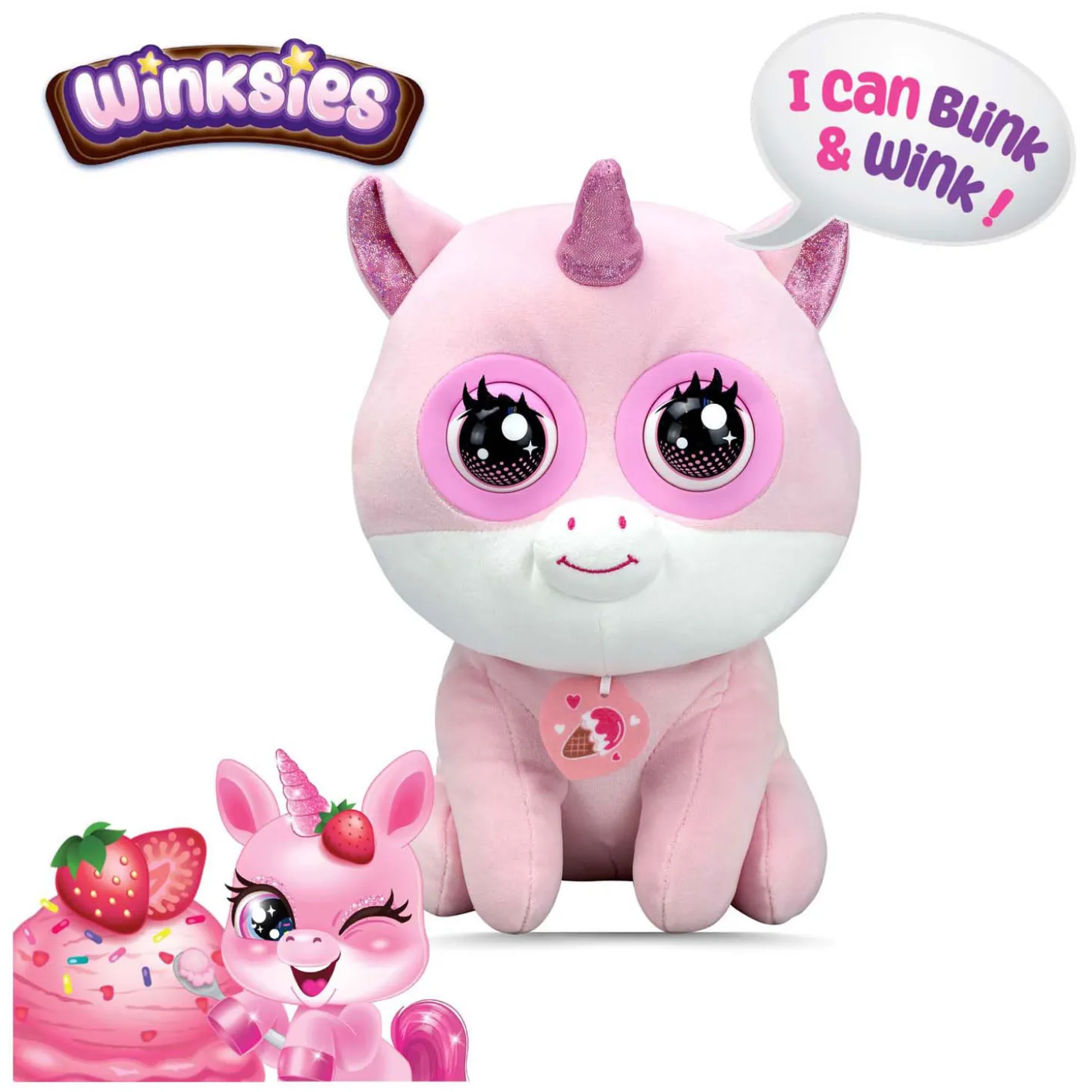 Silverlit Winksies Aardbei Eenhoorn Interactieve Knuffel