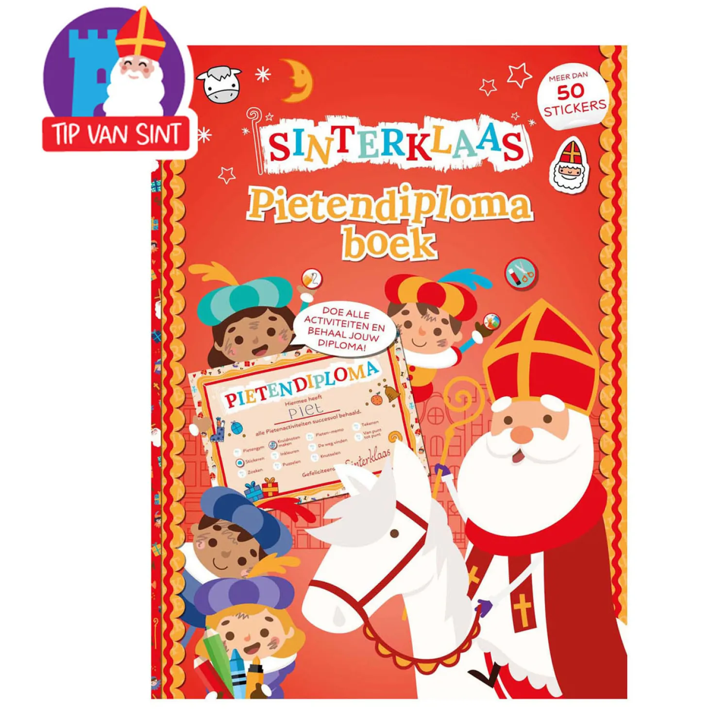 Sinterklaas Pietendiplomaboek met Stickers