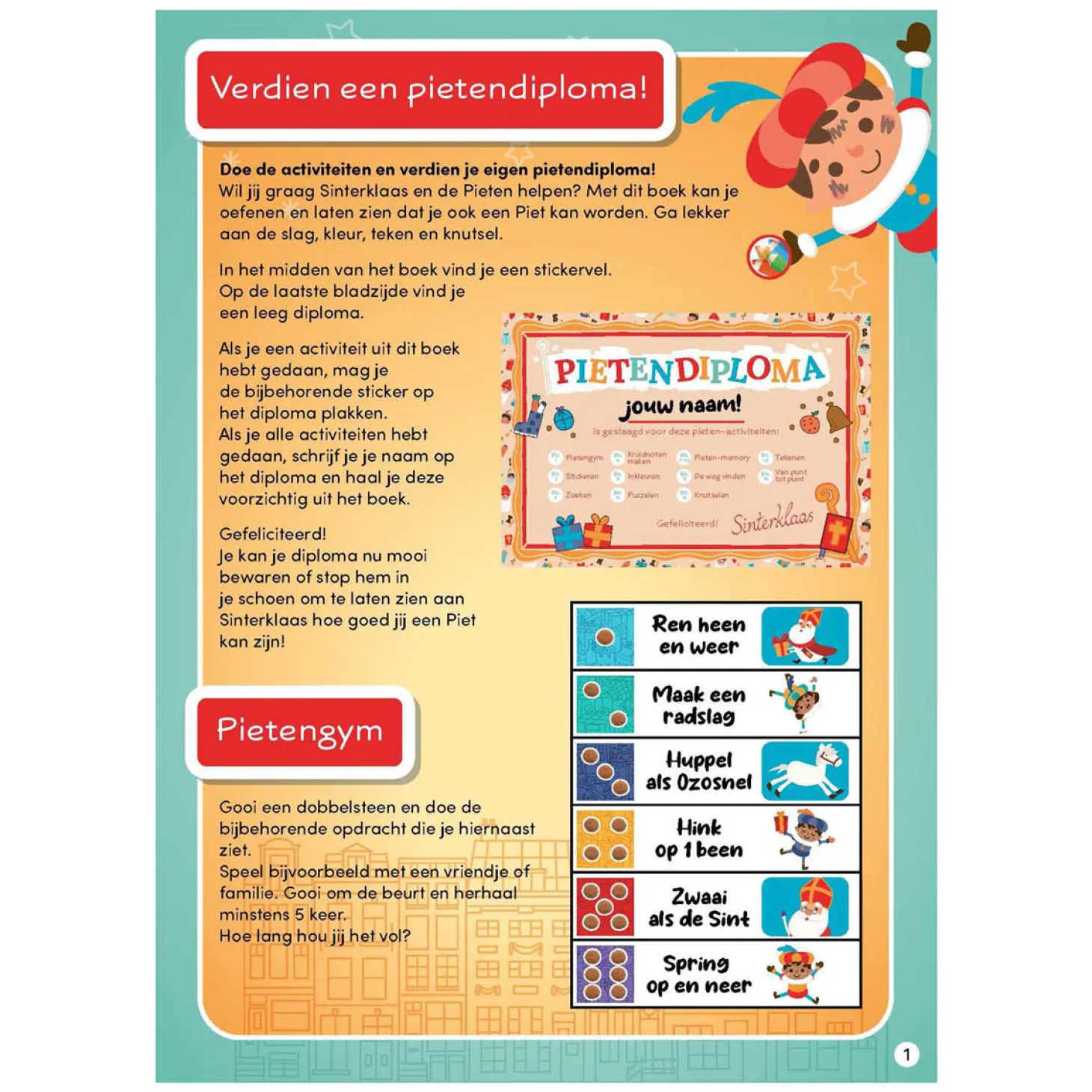 Sinterklaas Pietendiplomaboek met Stickers