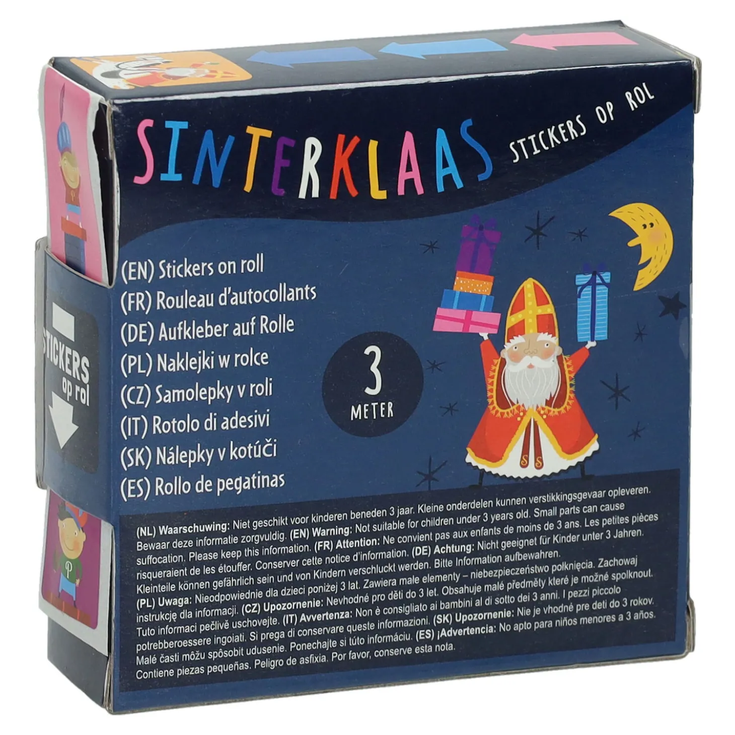 Sinterklaasstickers op Rol, 3 meter
