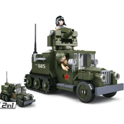 Sluban WWII - GAZ Geallieerde Half-Track 2in1 - 470dlg.