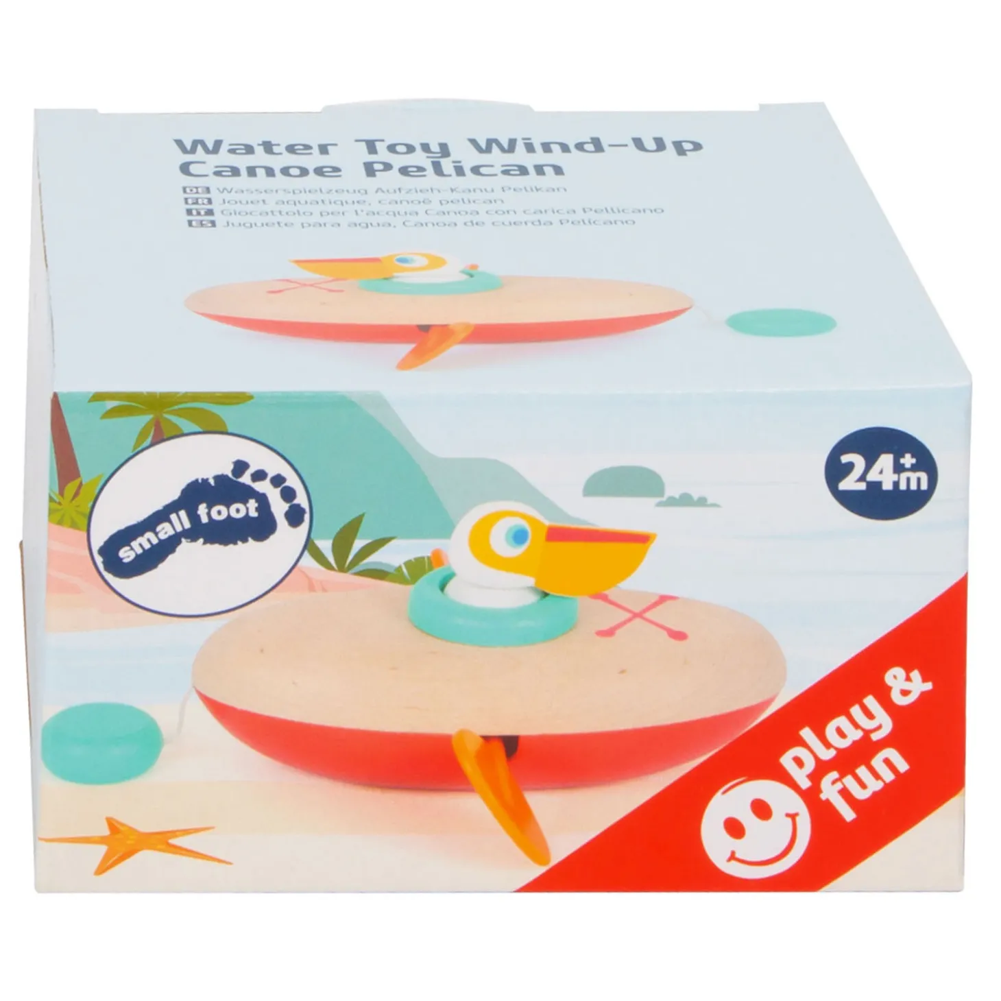 Small Foot - Badspeelgoed Houten Kano Pelikaan Opwindbaar
