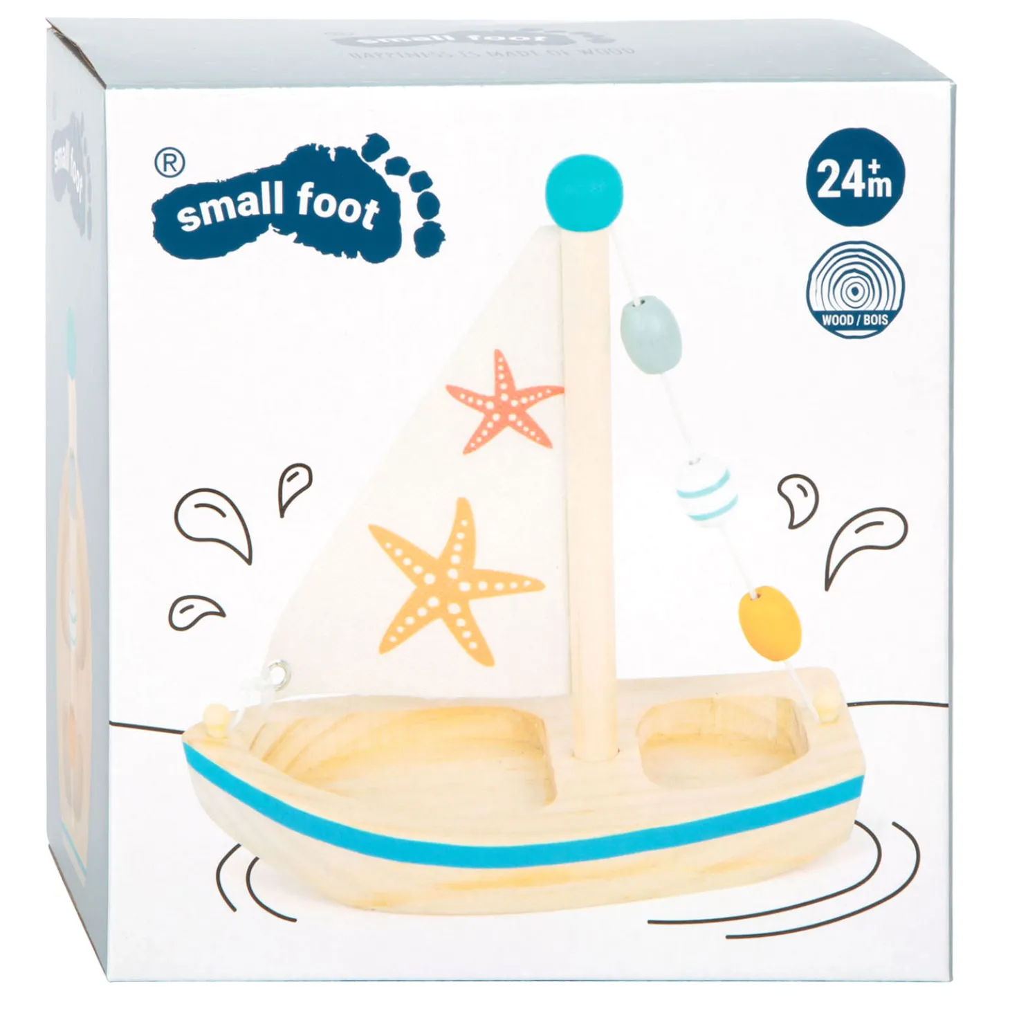Small Foot - Badspeelgoed Houten Zeilboot Zeester