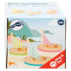 Small Foot - Badspeelgoed Houten Zeilboten, Set van 3