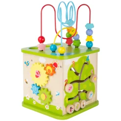 Small Foot - Houten Activiteitenkubus met Knikkerbaan, 8dlg.