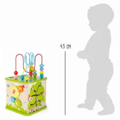 Small Foot - Houten Activiteitenkubus met Knikkerbaan, 8dlg.