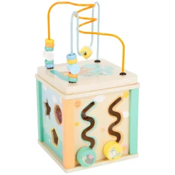 Small Foot - Houten Activiteitenkubus en Motoriekspiraal Pastel