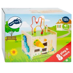 Small Foot - Houten Activiteitenkubus en Motoriekspiraal Konijn