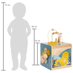 Small Foot - Houten Activiteitenkubus met Motoriekspiraal Zeekust