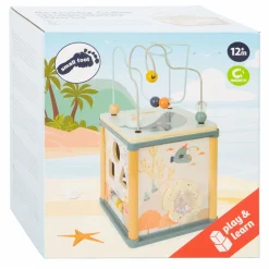 Small Foot - Houten Activiteitenkubus en Motoriekspiraal Onderwaterwereld