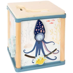 Small Foot - Houten Activiteitenkubus en Motoriekspiraal Onderwaterwereld