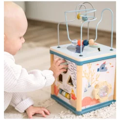 Small Foot - Houten Activiteitenkubus en Motoriekspiraal Onderwaterwereld