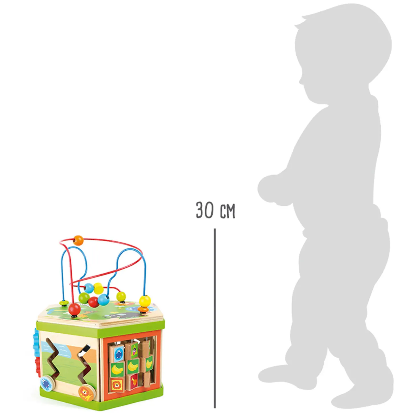 Small Foot - Houten Activitetenkubus met Motoriekspiraal Safari