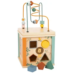 Small Foot - Houten Activiteitenkubus en Motoriekspiraal Safari