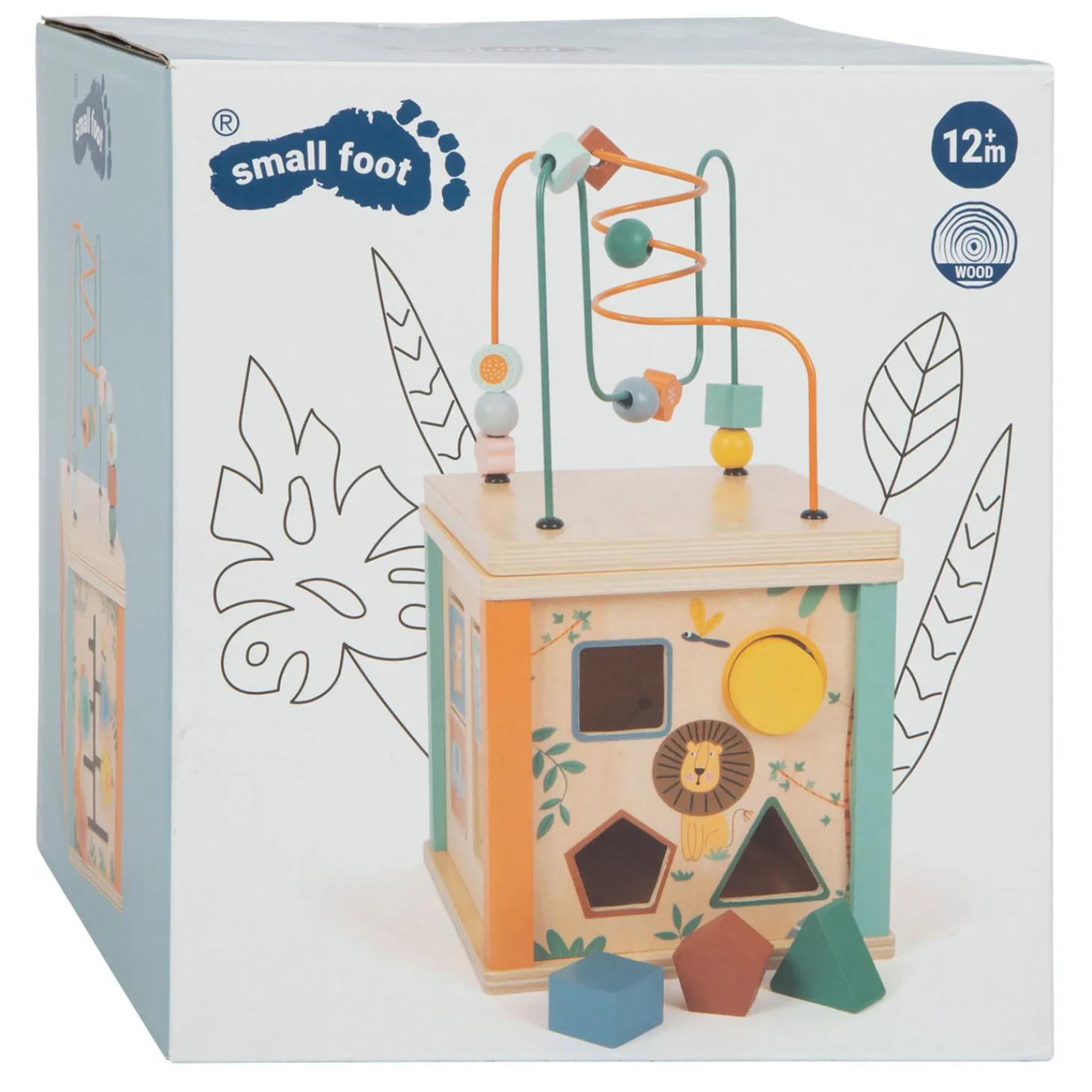 Small Foot - Houten Activiteitenkubus en Motoriekspiraal Safari