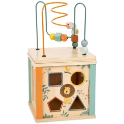 Small Foot - Houten Activiteitenkubus en Motoriekspiraal Safari
