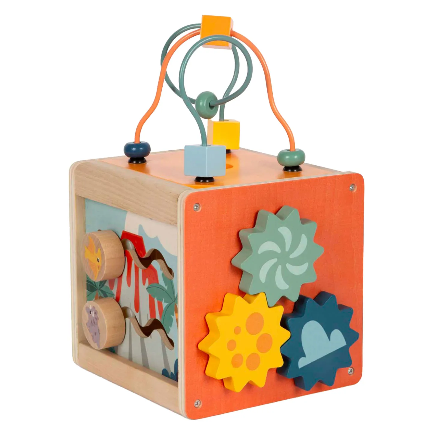 Small Foot - Houten Activiteitenkubus Motoriekspiraal Dino