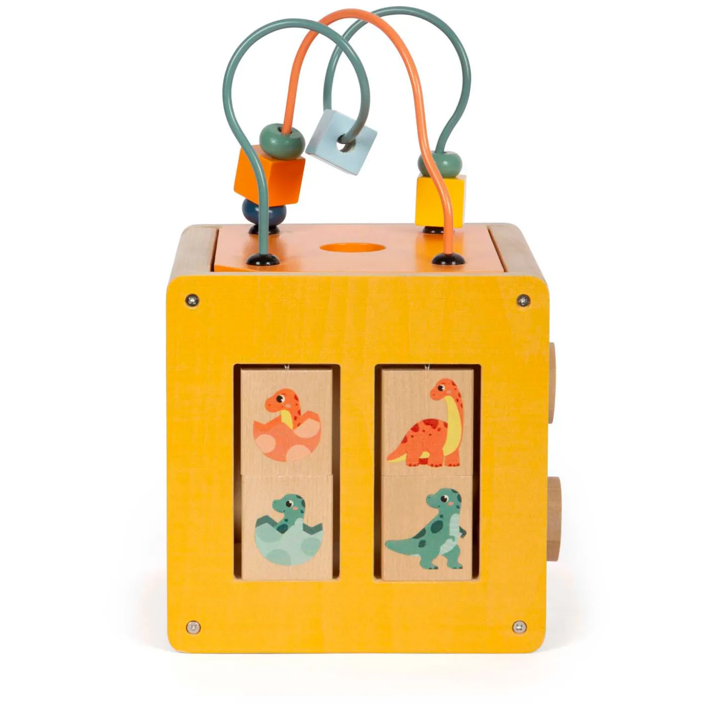 Small Foot - Houten Activiteitenkubus Motoriekspiraal Dino