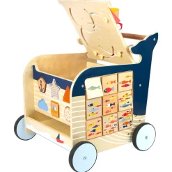 Small Foot - Houten Activiteiten Loopwagen Walvis