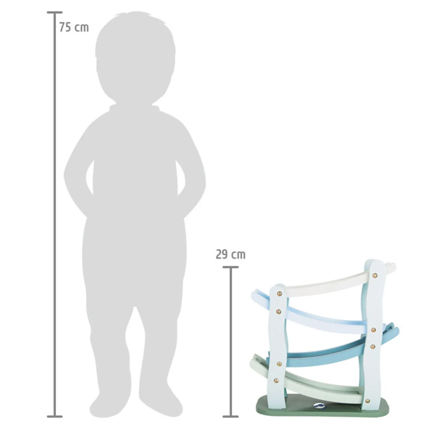 Small Foot - Houten Autobaan Blauw met 4 Auto's