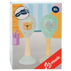 Small Foot - Houten Baby Rammelaar Maracas Dier, Set van 2