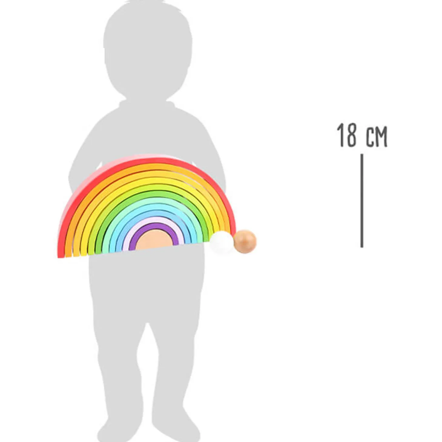 Small Foot - Houten Bouwblokken Regenboog XL, 14dlg.
