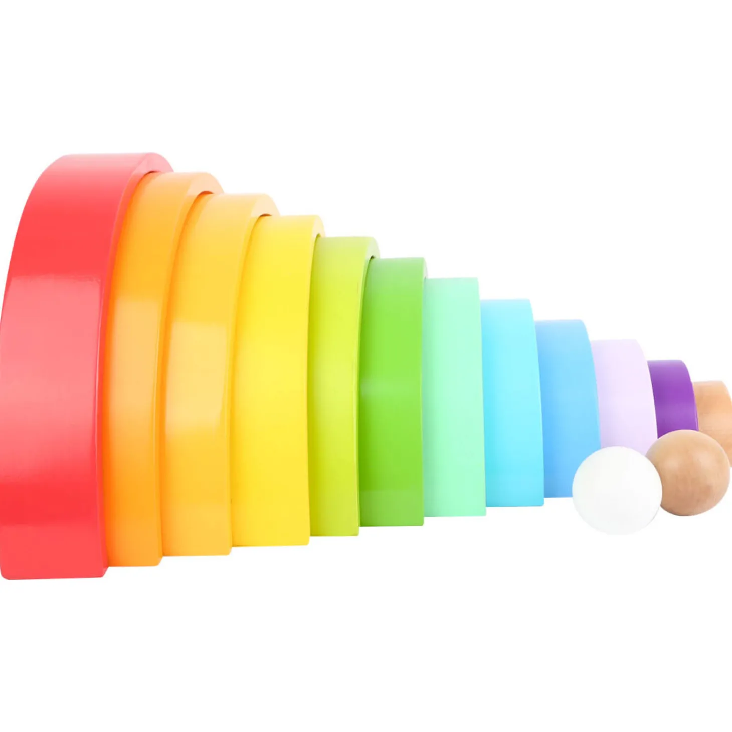 Small Foot - Houten Bouwblokken Regenboog XL, 14dlg.