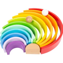 Small Foot - Houten Bouwblokken Regenboog XL, 14dlg.