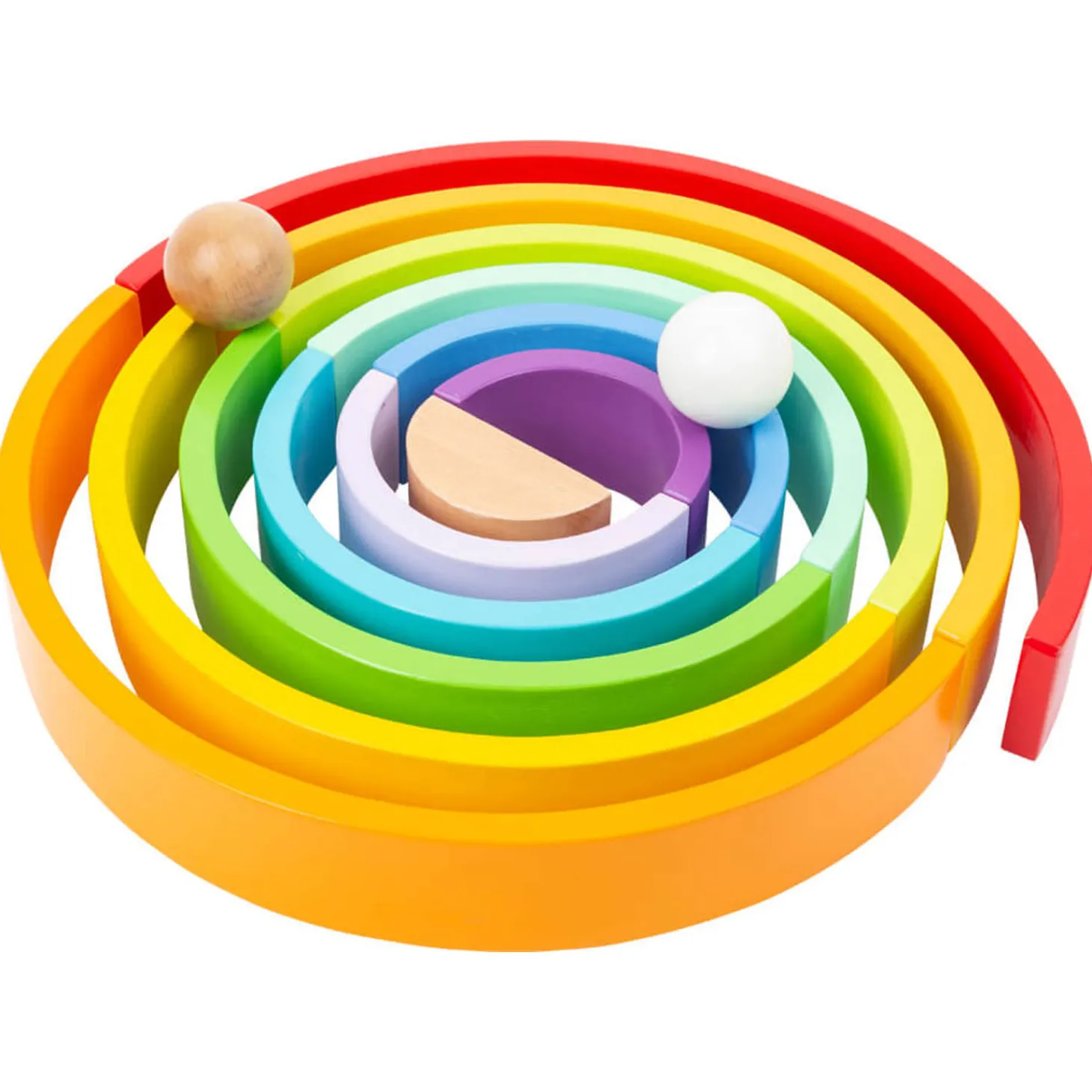 Small Foot - Houten Bouwblokken Regenboog XL, 14dlg.