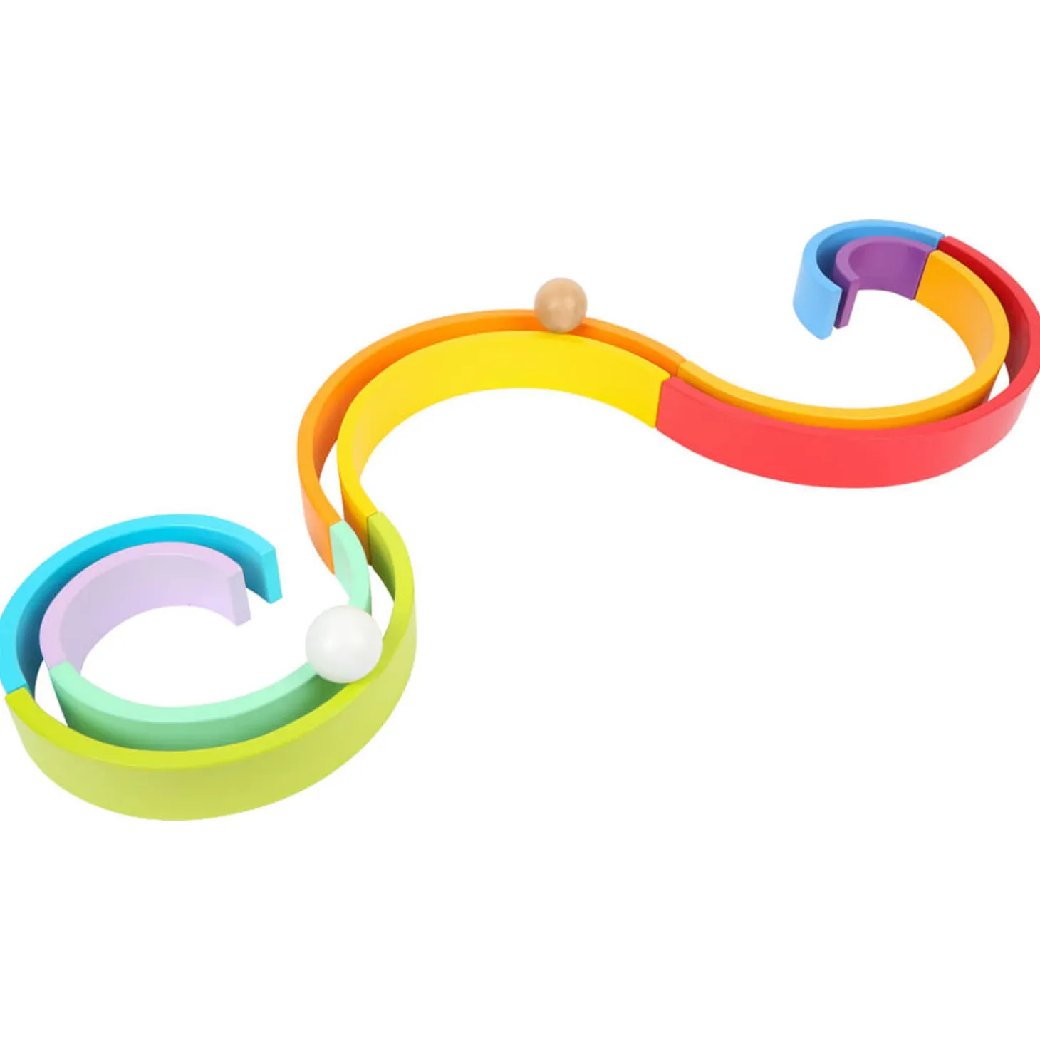 Small Foot - Houten Bouwblokken Regenboog XL, 14dlg.
