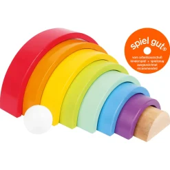 Small Foot  -  Houten Bouwblokken Regenboog, 9dlg.