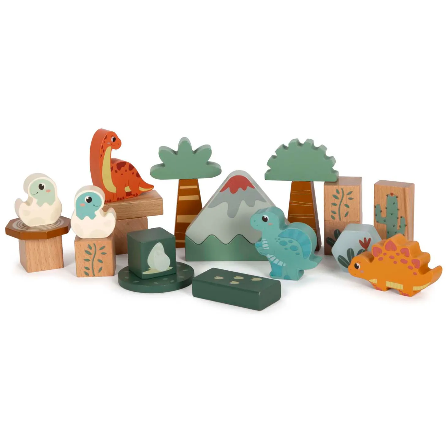 Small Foot - Houten Bouwblokken Dino, 50dlg.