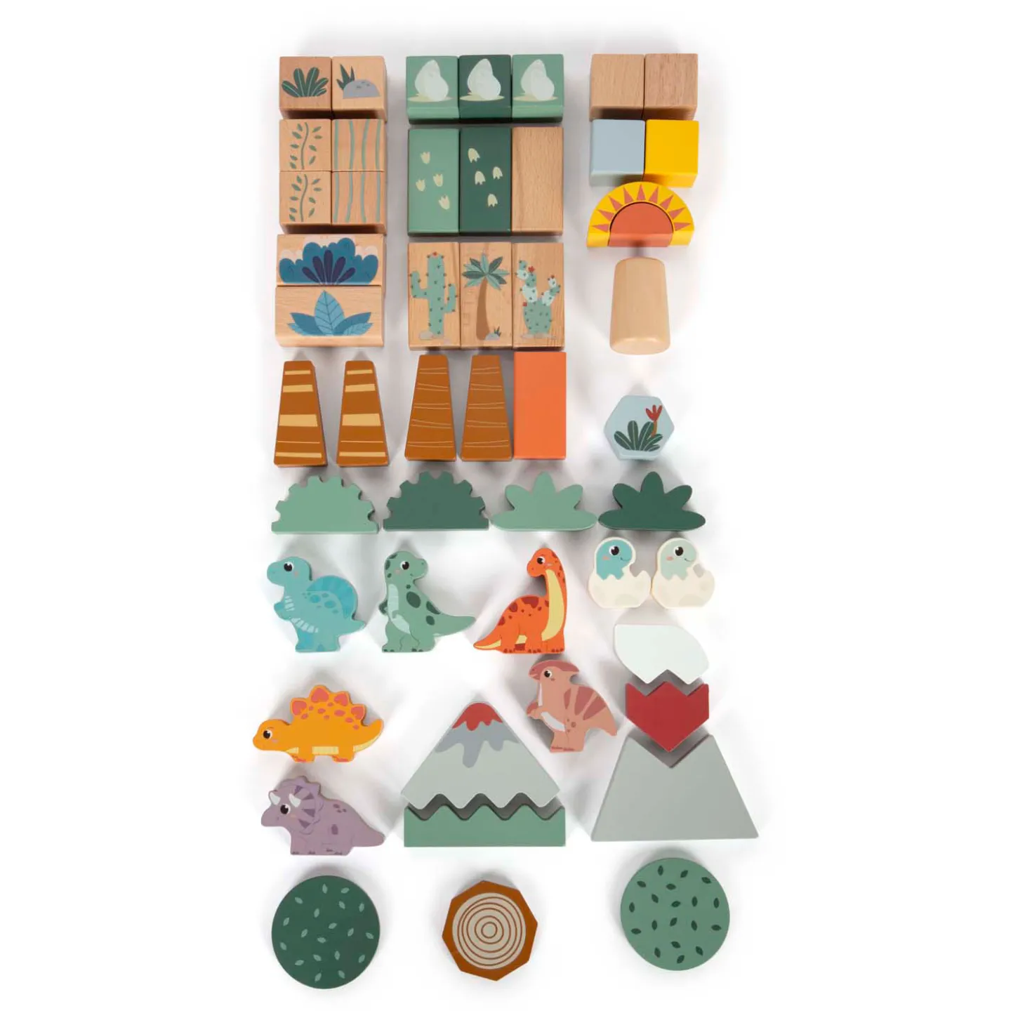 Small Foot - Houten Bouwblokken Dino, 50dlg.