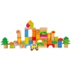 Small Foot - Houten Bouwblokken Dierentuin in Vormenstoof Emmer, 50dlg.